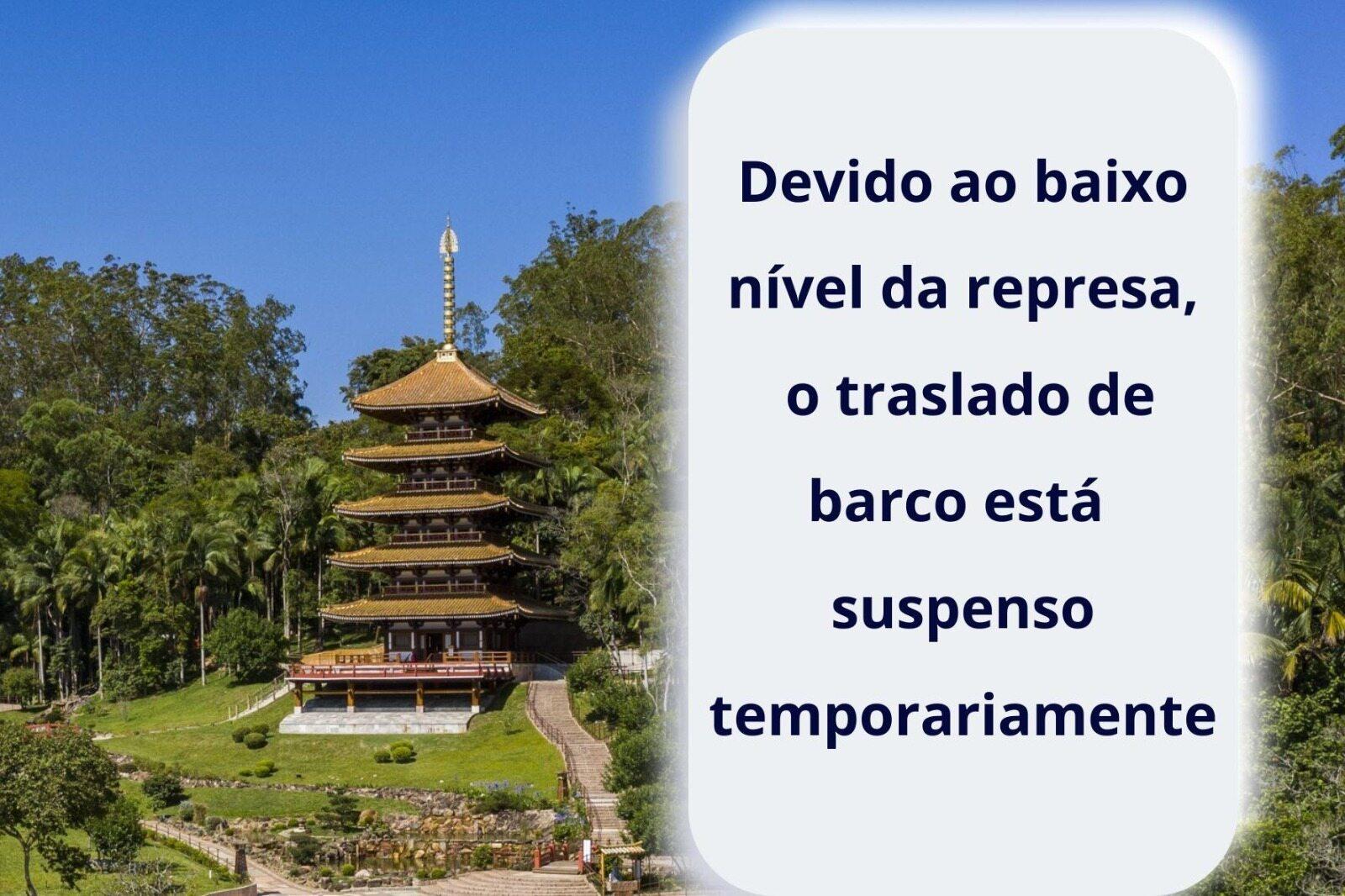Devido ao baixo nível de água na represa o traslado de barco esta temporariamente suspenso.
