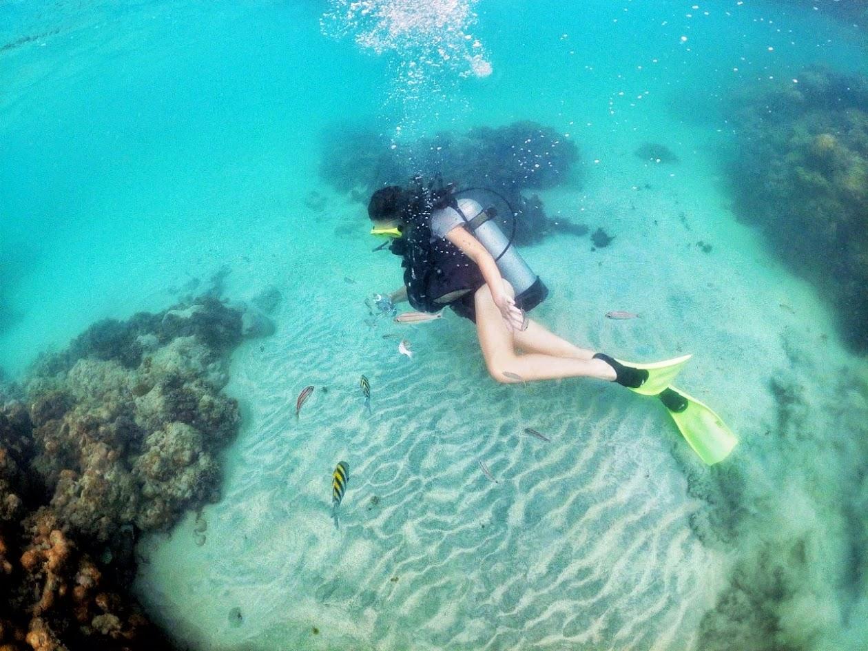 Batismo de Mergulho com cilindro em Maracajaú 